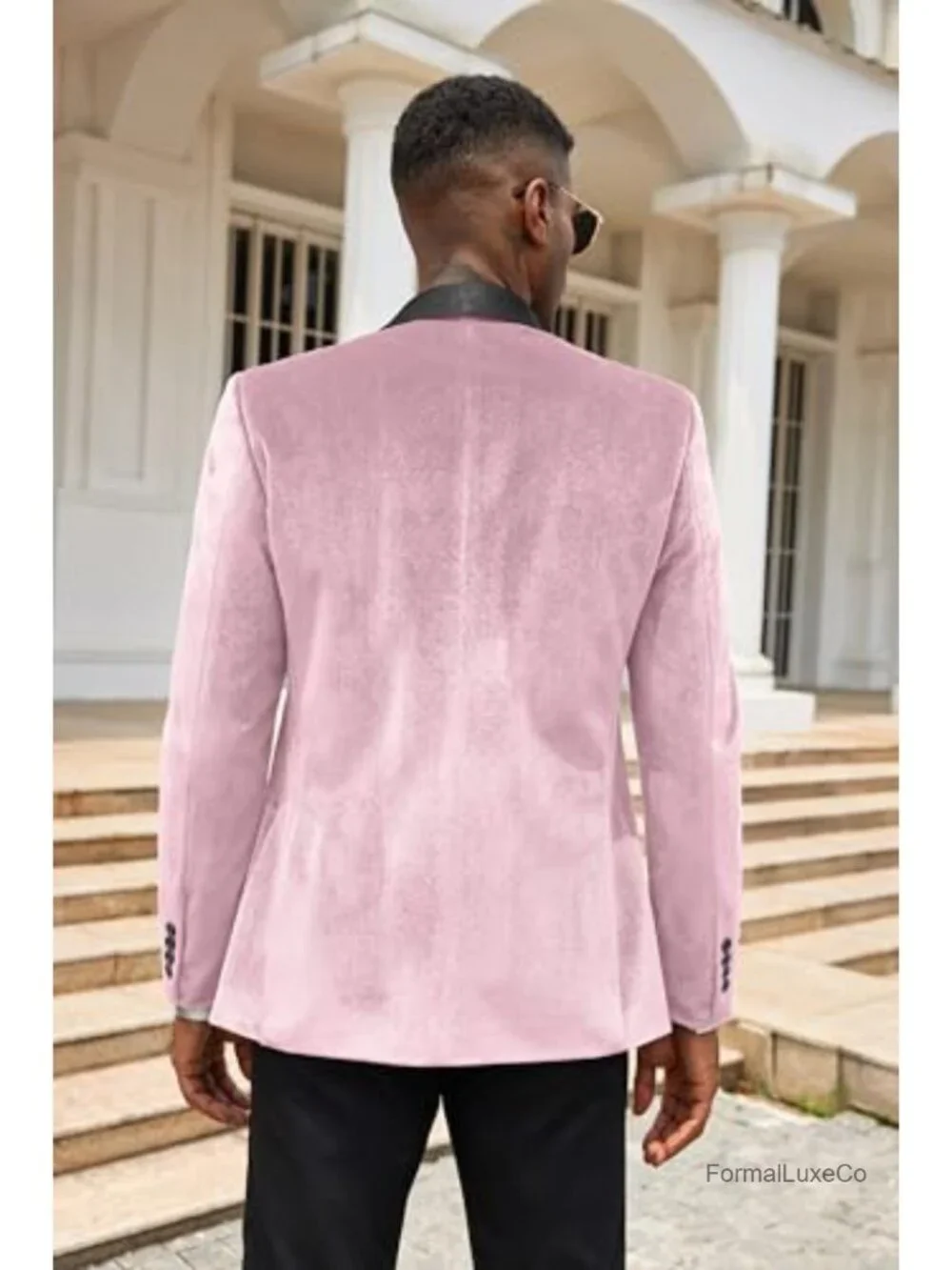 Men's Velvet Tuxedo Jacket One Button Shawl Collar Slim Fit Formal Wedding